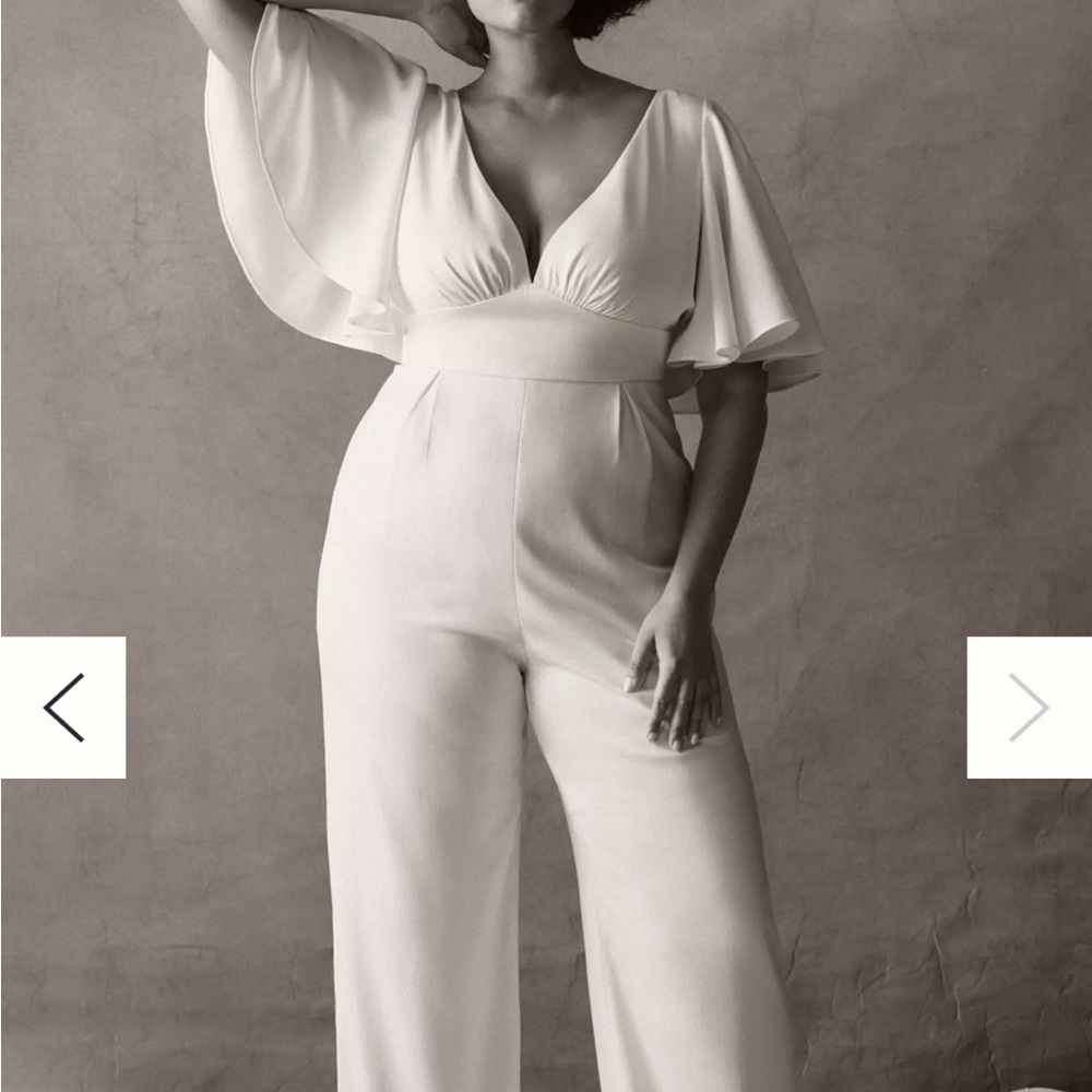 Sachin + Babi Cream Jumpsuit with Flowing Sleeves